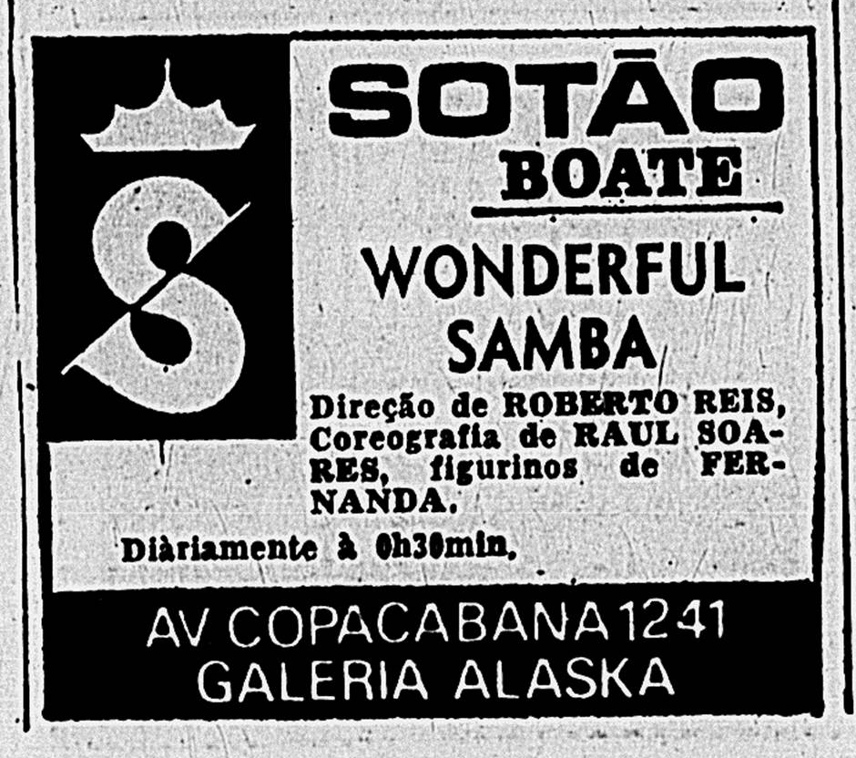 Anúncio da boate Sótão
