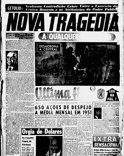 Capa do Jornal Última Hora
